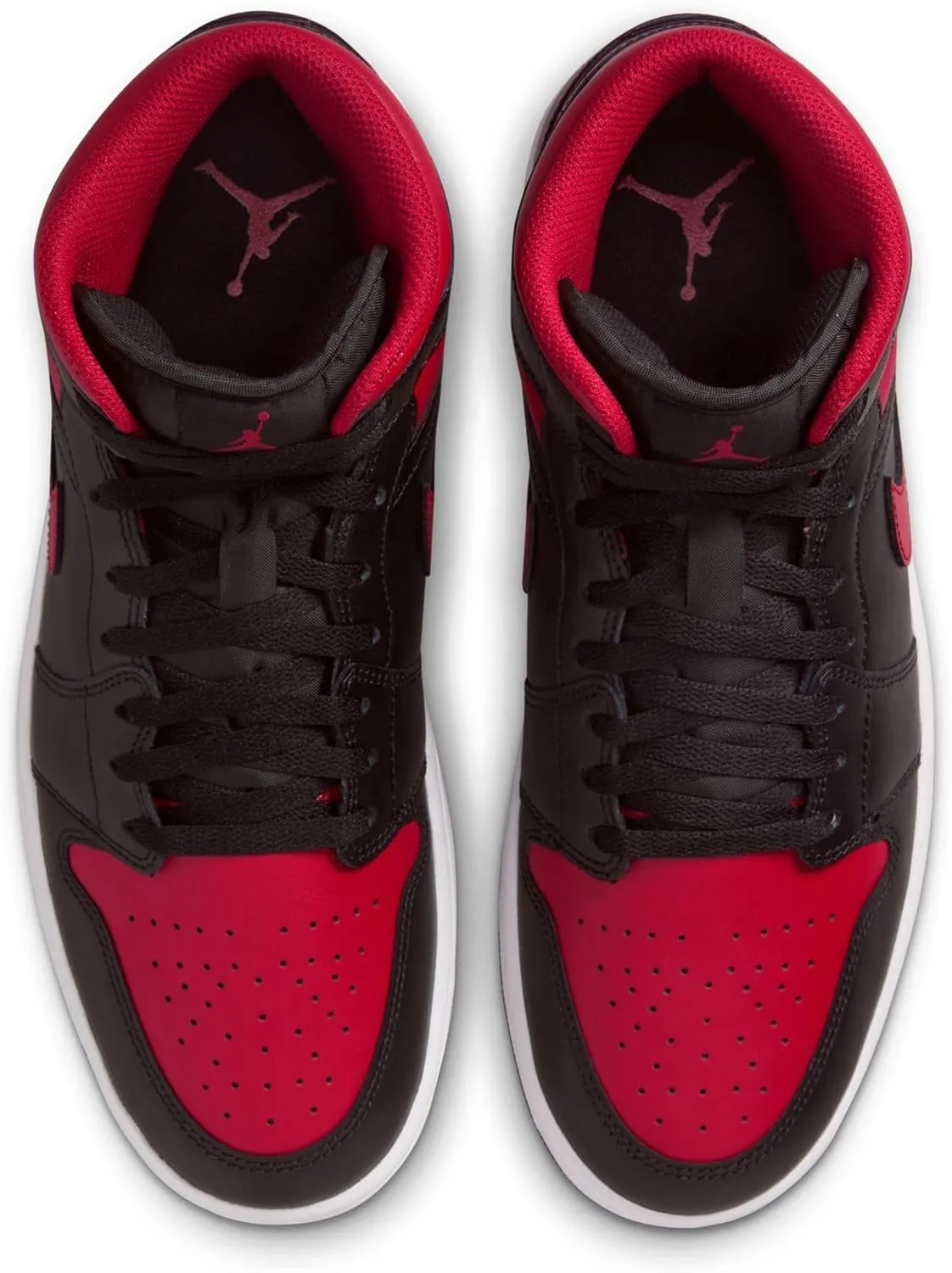 Air Jordan 1 Mid Men's Shoes (DQ8426-067, Black/Summit White/Varsity Red)