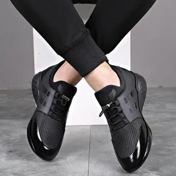 Air Wings Leather Knitted Sneakers (Normal & Increased 2.36 IN)