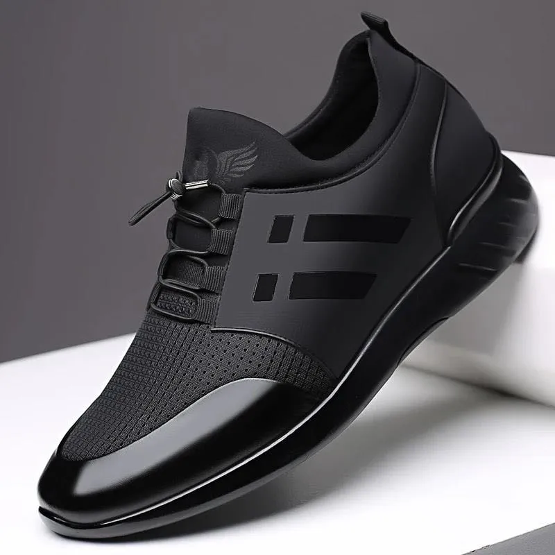 Air Wings Leather Knitted Sneakers (Normal & Increased 2.36 IN)