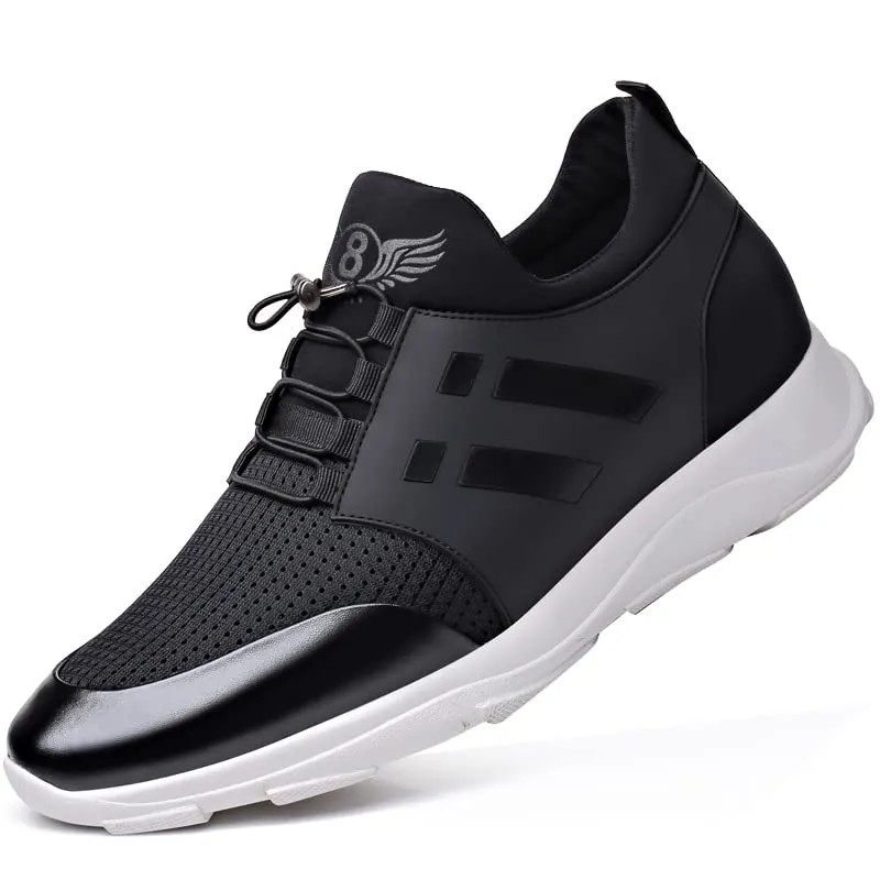 Air Wings Leather Knitted Sneakers (Normal & Increased 2.36 IN)