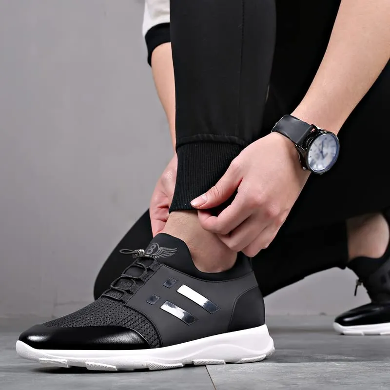 Air Wings Leather Knitted Sneakers (Normal & Increased 2.36 IN)