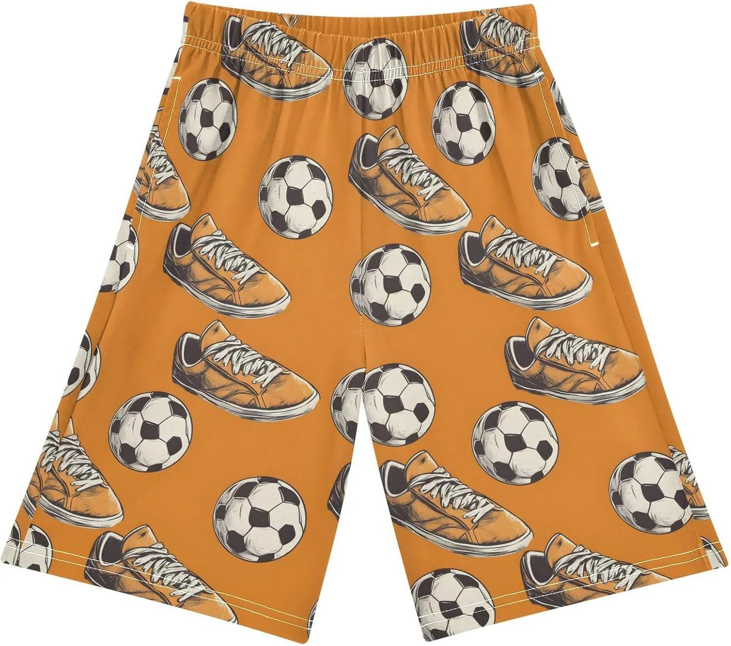 ALAZA Orange Shoes Football Soccer Pajama Shorts Elastic Waist Casual Sleep Shorts with Pockets Size 6-14
