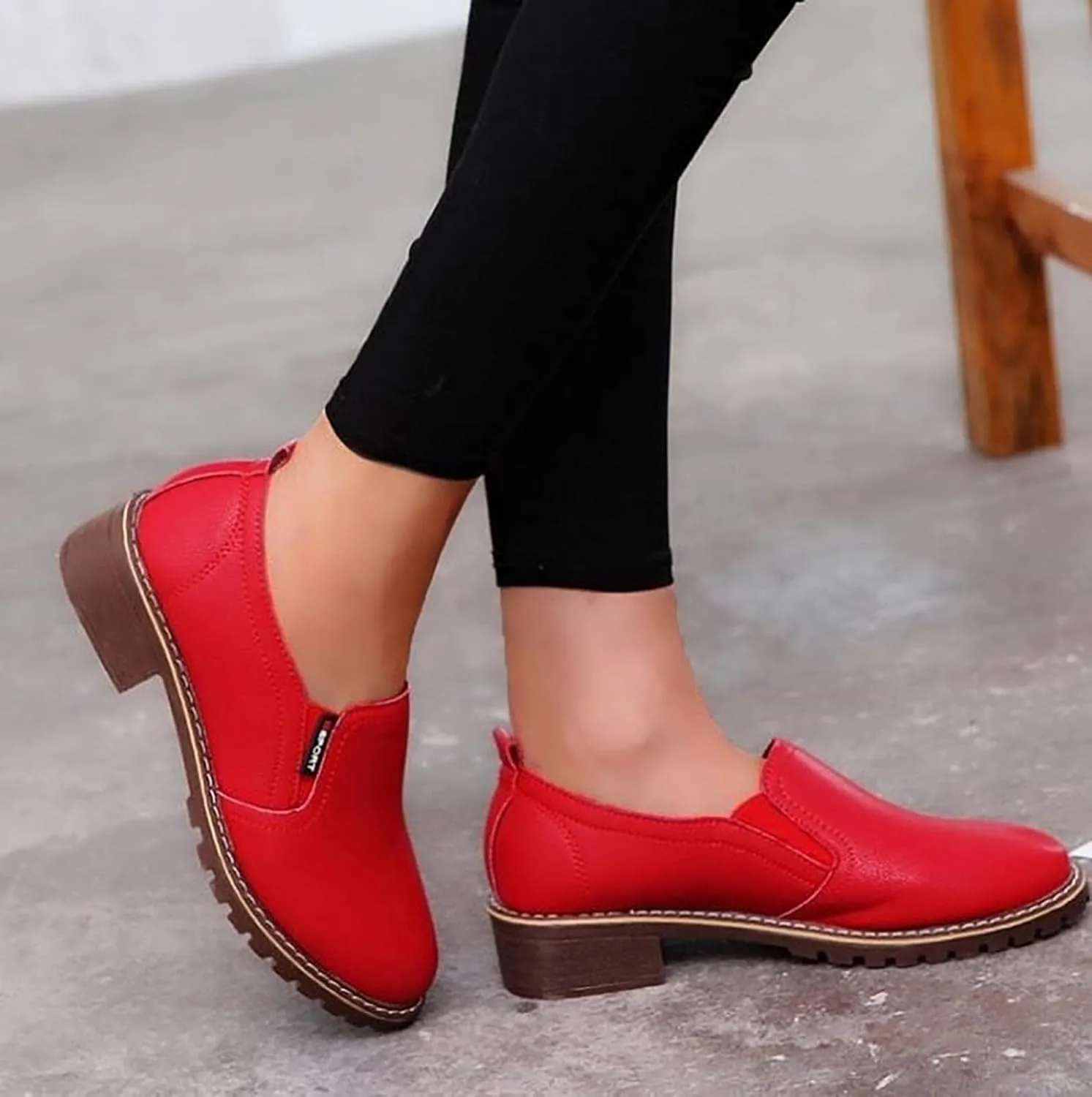 Ankle Boots for Women Platform Boots Low Chunky Stacked Heel Comfortable Round Toe booties with Side Zipper Shoes