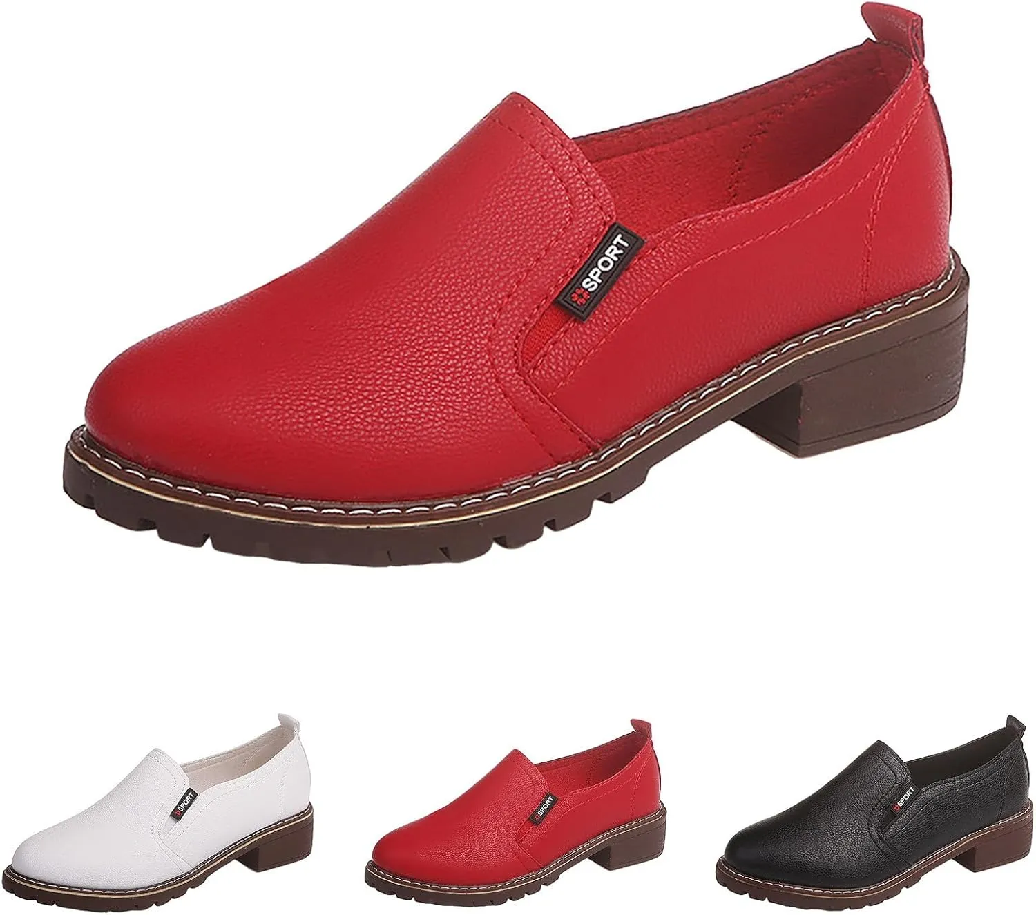Ankle Boots for Women Platform Boots Low Chunky Stacked Heel Comfortable Round Toe booties with Side Zipper Shoes