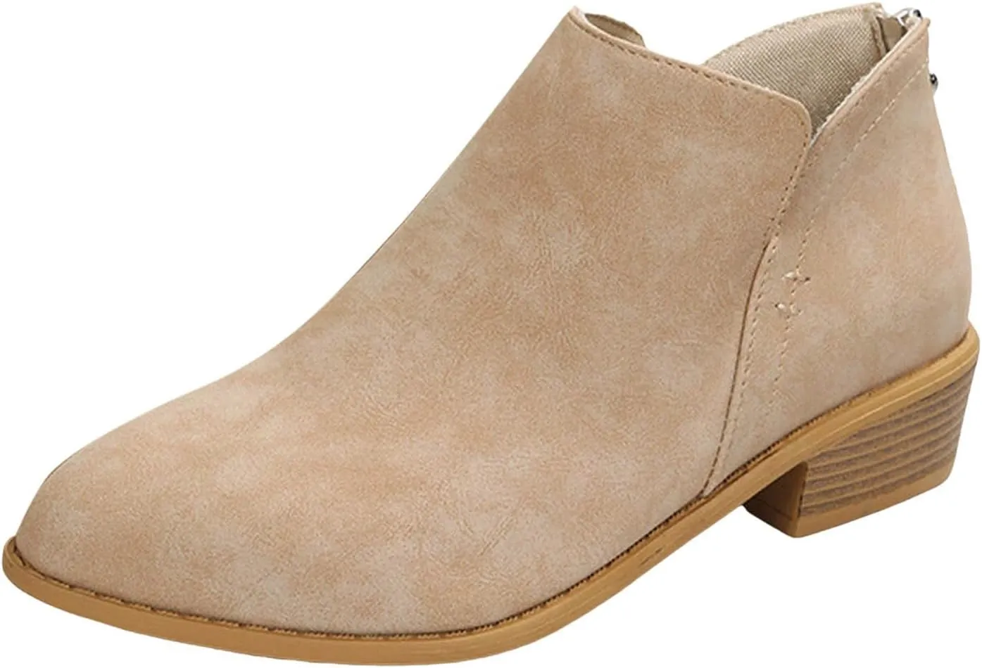 Ankle Boots for Women Riding Boots for Women Fashion British Style Pointed Toe Block Heels Pull on Boots for Women