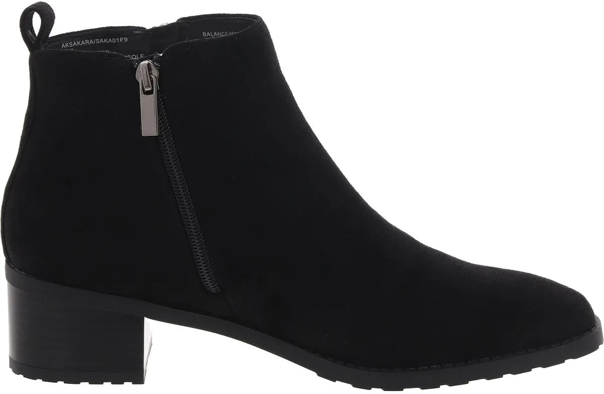 Anne Klein Womens AKSAKARA Double Zipper Faux Suede Ankle Boots
