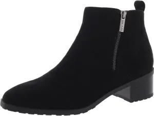 Anne Klein Womens AKSAKARA Double Zipper Faux Suede Ankle Boots