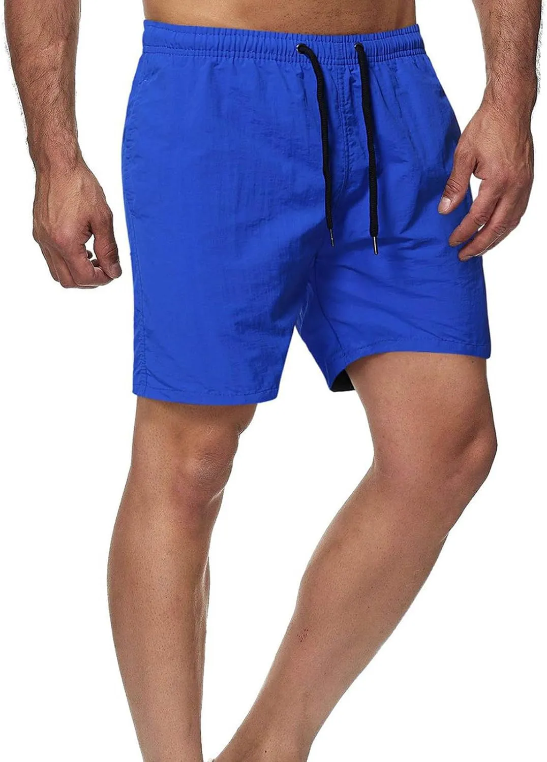 Athletic Shorts for Men Elastic Waist Mid Waist Running Shorts High Waisted Gym Workout Short with Pockets