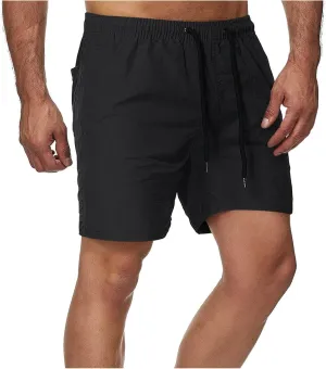 Athletic Shorts for Men Elastic Waist Mid Waist Running Shorts High Waisted Gym Workout Short with Pockets