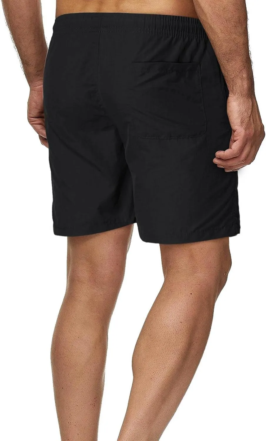 Athletic Shorts for Men Elastic Waist Mid Waist Running Shorts High Waisted Gym Workout Short with Pockets