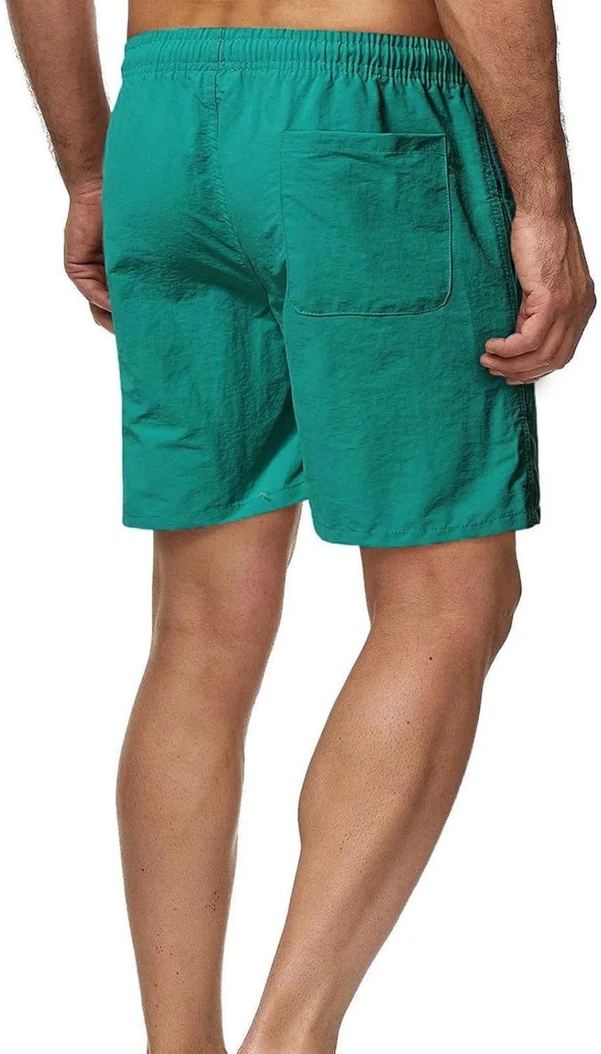 Athletic Shorts for Men Elastic Waist Mid Waist Running Shorts High Waisted Gym Workout Short with Pockets