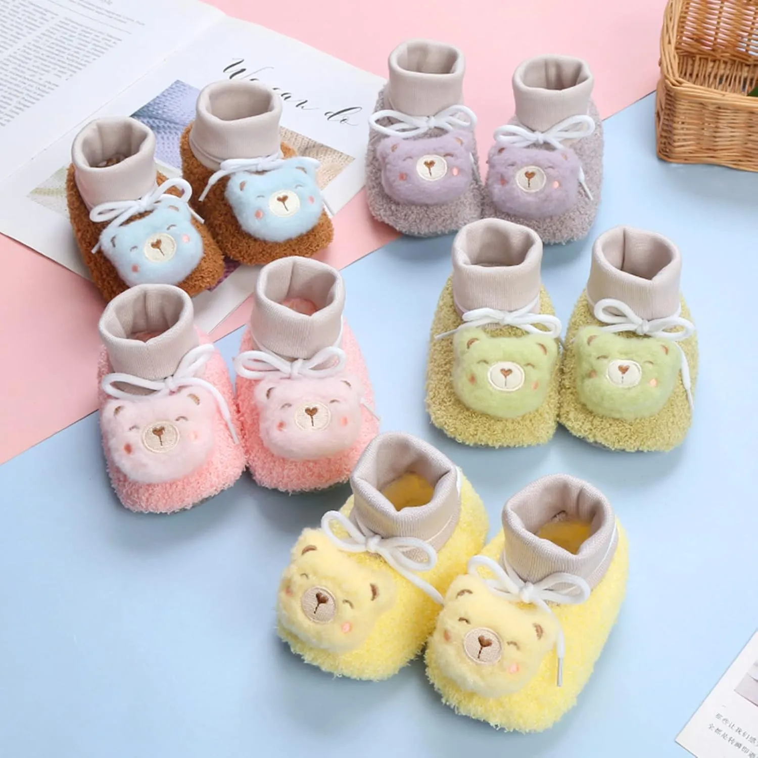 Baby Toddler Shoes Warm Booties Shoes Fashion Printing Non Slip Breathable Boots Size 3 Baby Slippers
