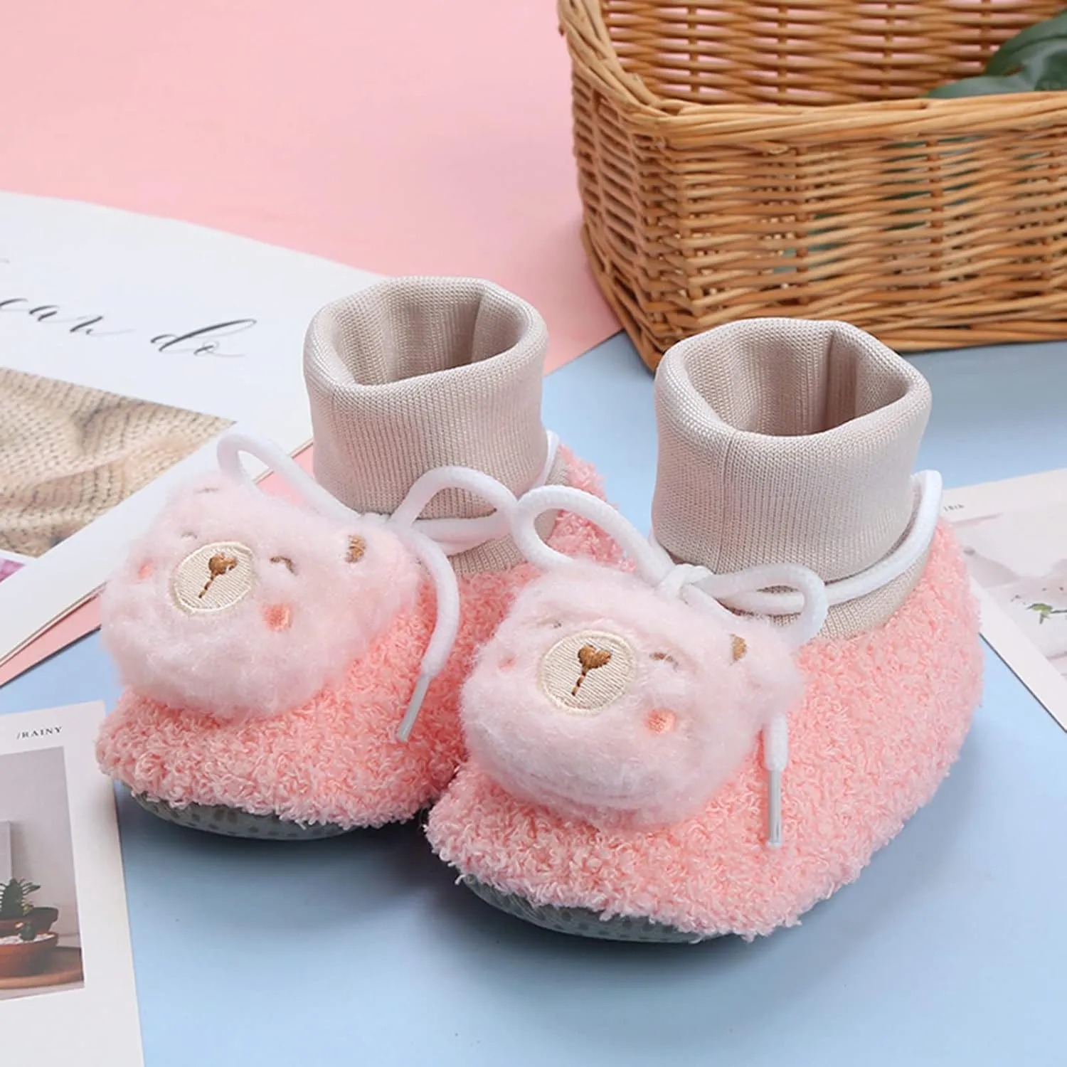 Baby Toddler Shoes Warm Booties Shoes Fashion Printing Non Slip Breathable Boots Size 3 Baby Slippers
