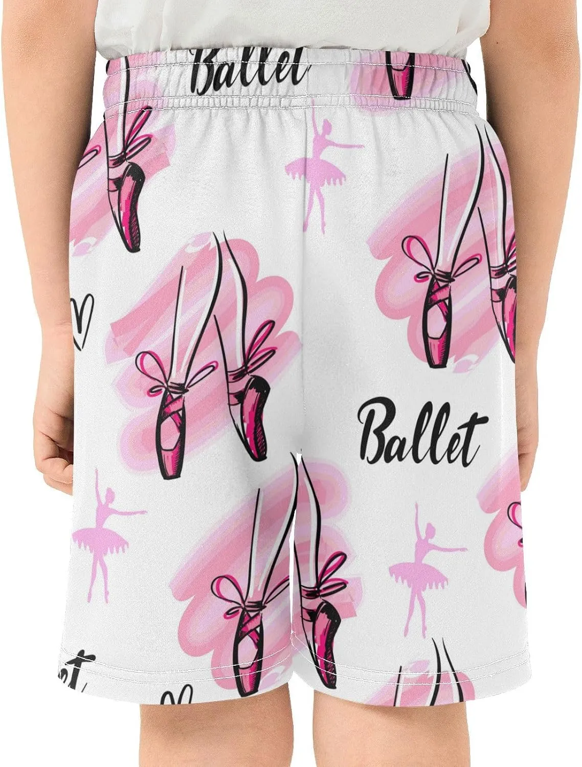 Ballet Shoes Ballerina Dancer Boys Athletic Shorts Kids Basketball Shorts Gym Short for Summer XS