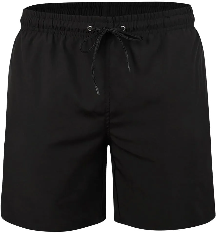 Bathing Suits for Men Beach Surfing Breathable Quick Dry Solid Basic Swimsuits Elastic Waist Drawstring Board Shorts