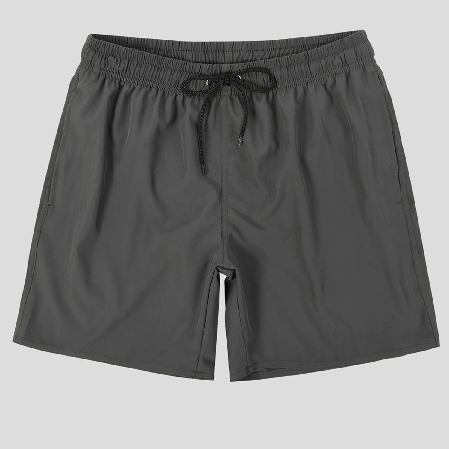 Bathing Suits for Men Beach Surfing Breathable Quick Dry Solid Basic Swimsuits Elastic Waist Drawstring Board Shorts