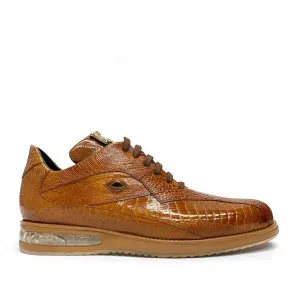 Belvedere 33624 Lupo Men's Shoes Honey Exotic Genuine Ostrich Eyes Casual Sneakers (BVS3034)