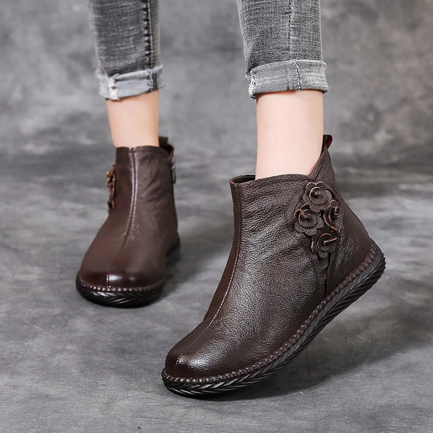 Black Booties for Women Ankle Ankle Booties for Women Dressy Black Cowgirl Boots for Women Bootie Heels for Women Round Toe Flat Heel Pointed Toe Mid Heel Slip On
