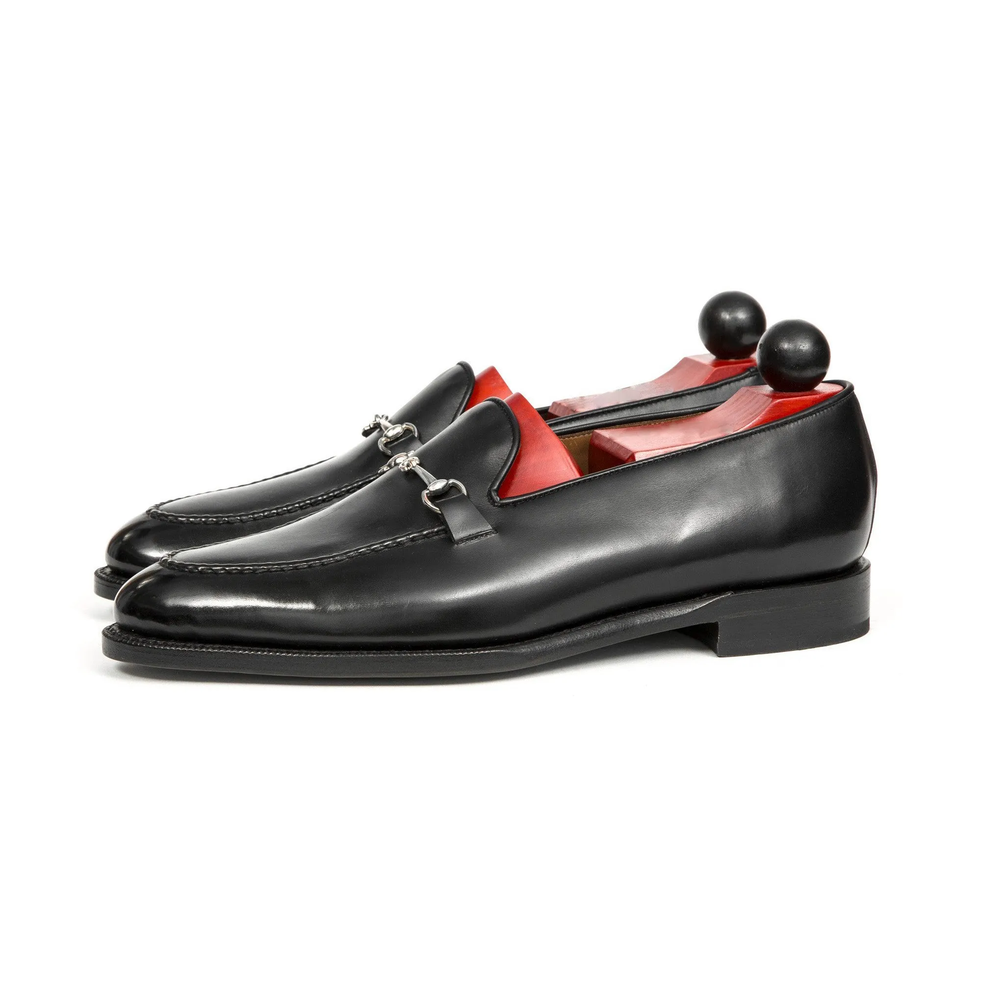 Black Leather Palmela Horsebit Loafers