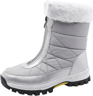 Black Snow Boots for Women Knee High Women's Waterproof Boots Women's Winter Fur Lined Ankle Boots Waterproof Cute Snow Boots for Woman Botas Nieve Trabajo