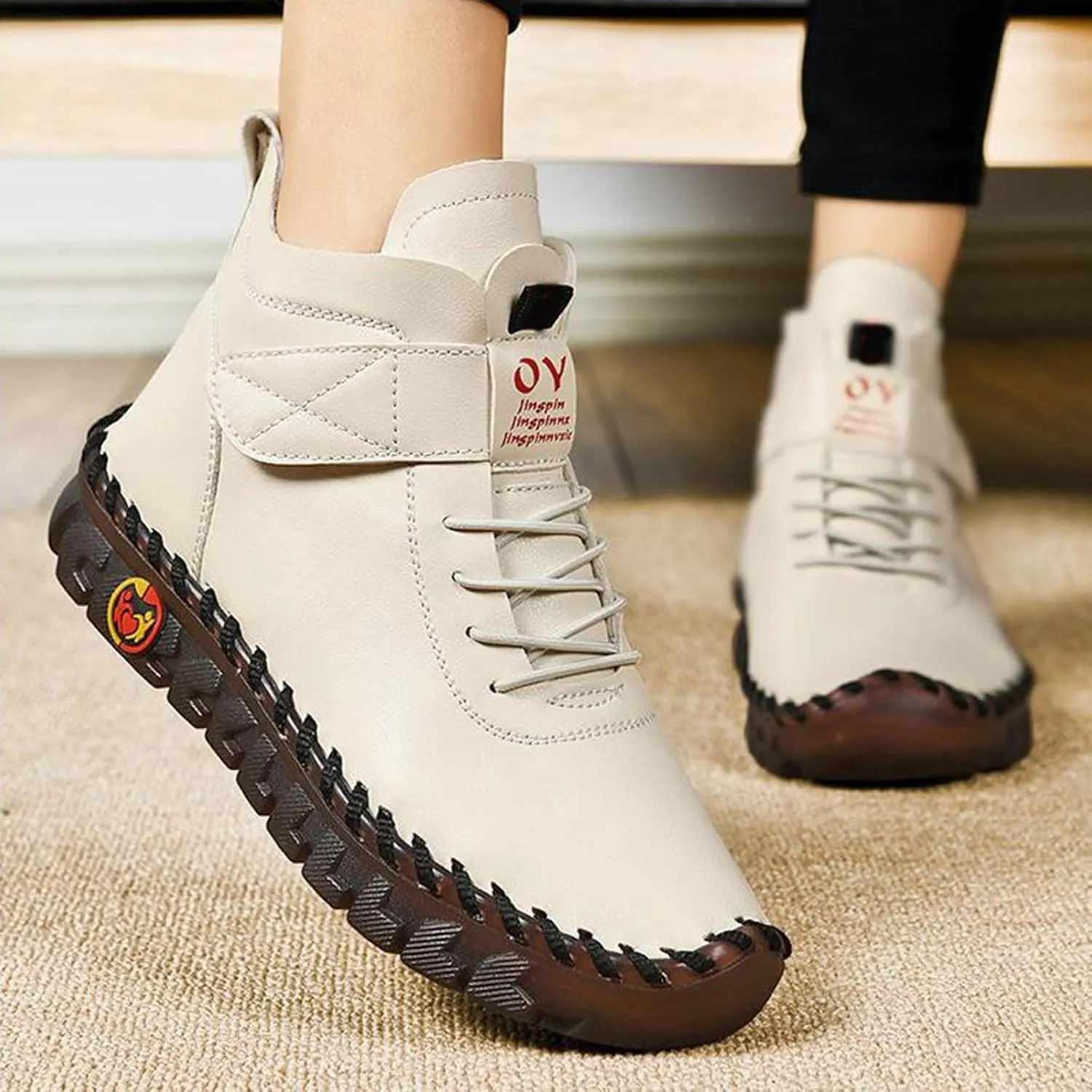 Booties for Women Arch Support Womens Low Heel Fashion Lace Up Zipper Boots Fall Winter Outdoor Short Bootie
