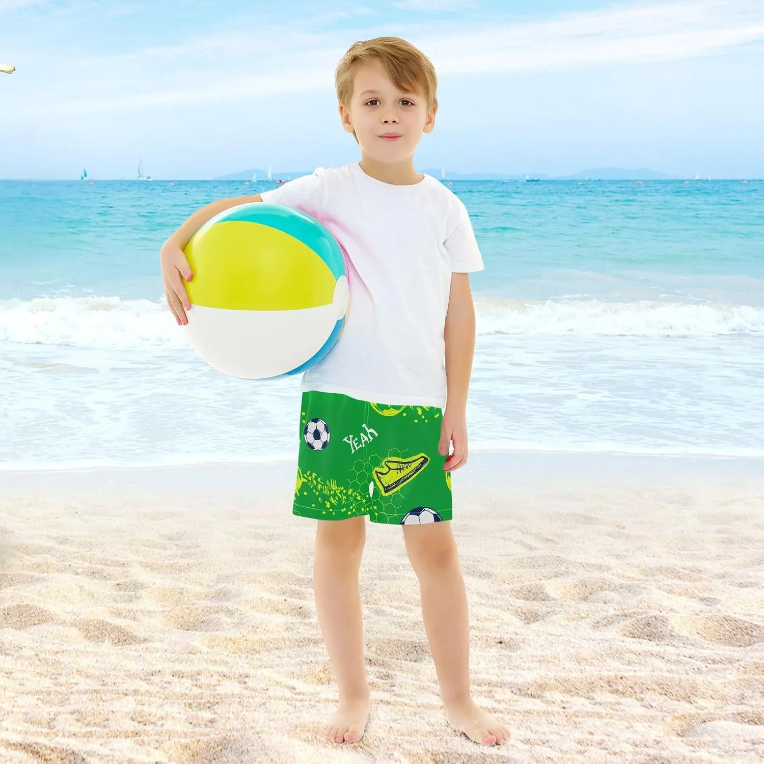 Boys' Board Shorts with Compression Liner Quick Dry Boys Swim Trunks Casual Shorts 4-13Y