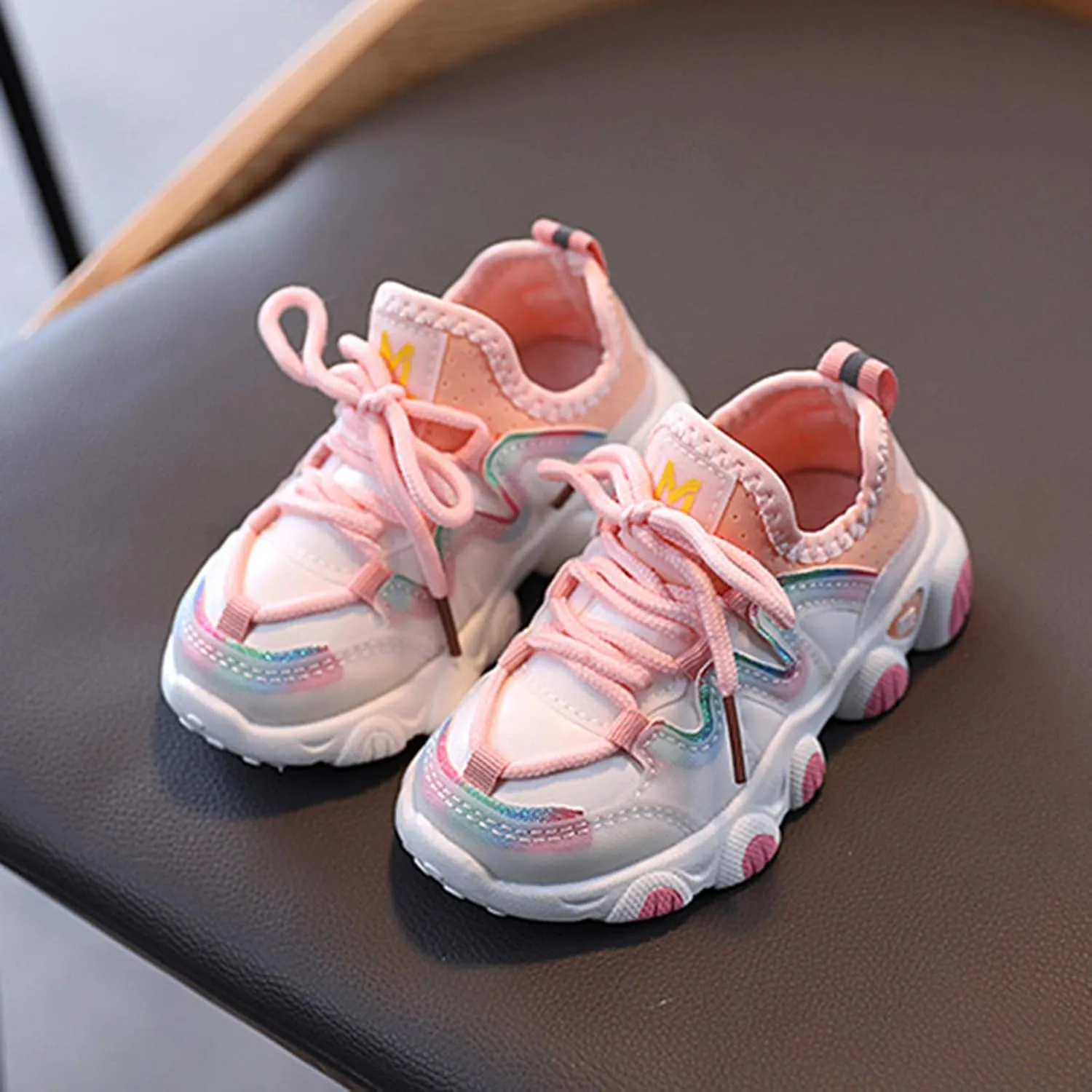 Boys Girls Sneakers Kids Lightweight Mesh Breathable Strap Athletic Tennis Running Shoes for Little Toddler Kids