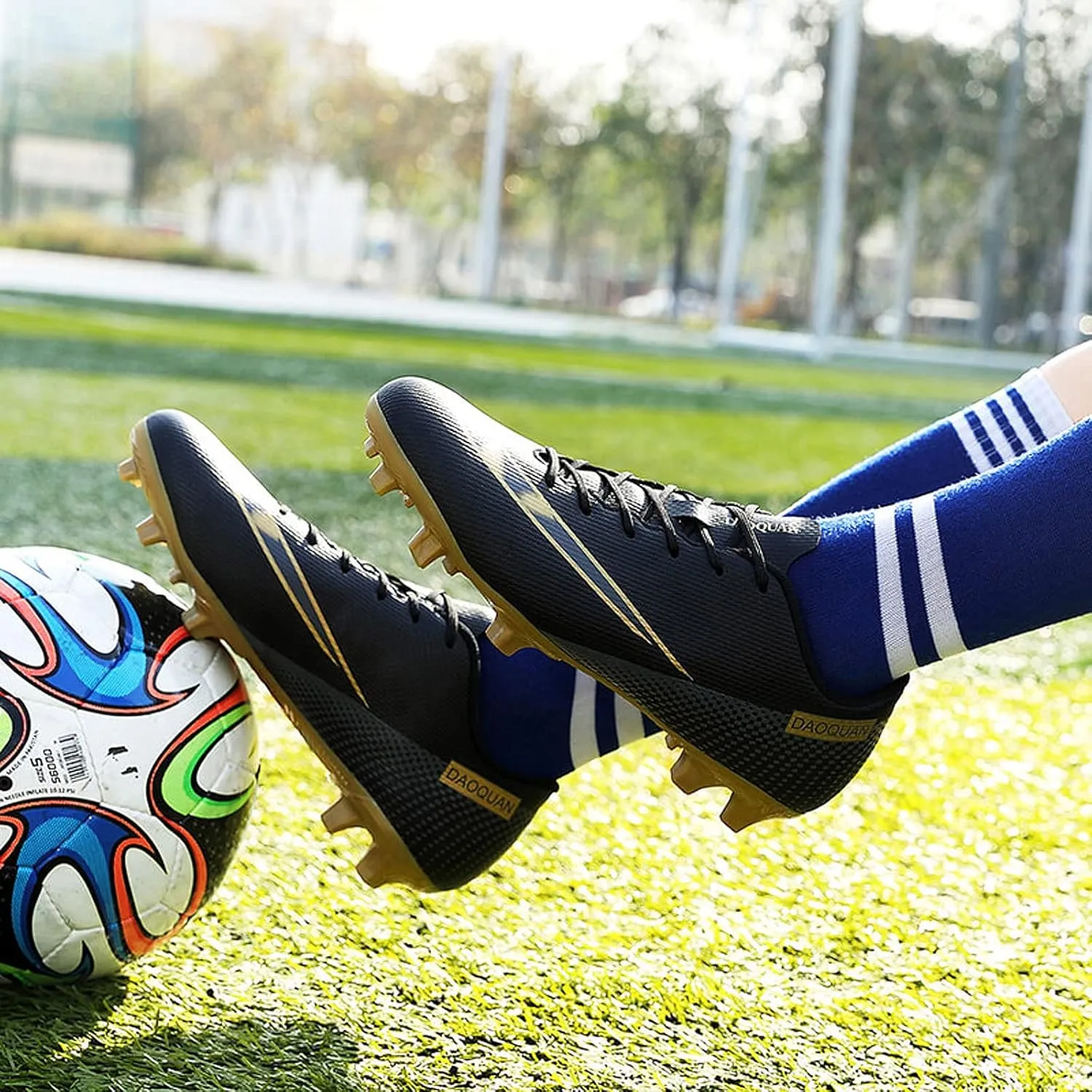 CERYTHRINA Kids Athletic Soccer Shoes Boys Girls Professional Football Shoes Mens Youth Comfortable and Breathable Football Cleats Training Sneakers