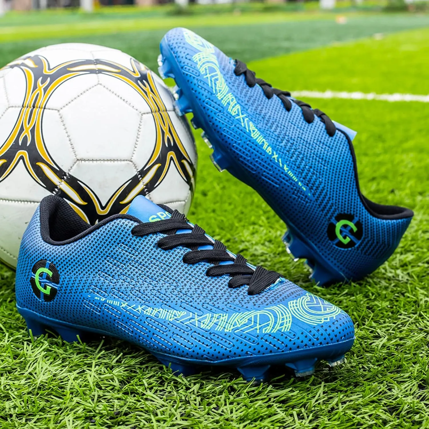 CERYTHRINA Kids Athletic Soccer Shoes Boys Girls Professional Football Shoes Mens Youth Comfortable and Breathable Football Cleats Training Sneakers