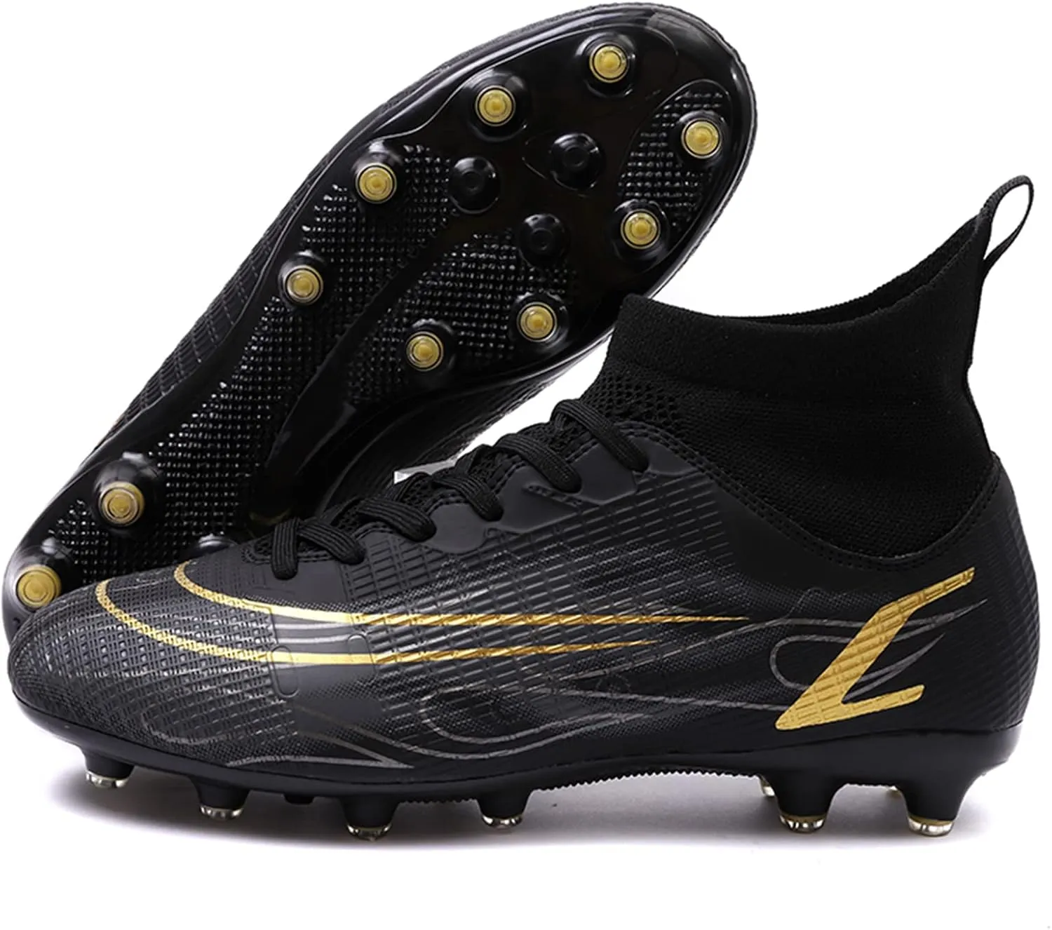 CERYTHRINA Mens Soccer Cleats Football Boots Spikes Shoes High-Top Outdoor/Indoor Training TF/AG Turf Sports Shoes