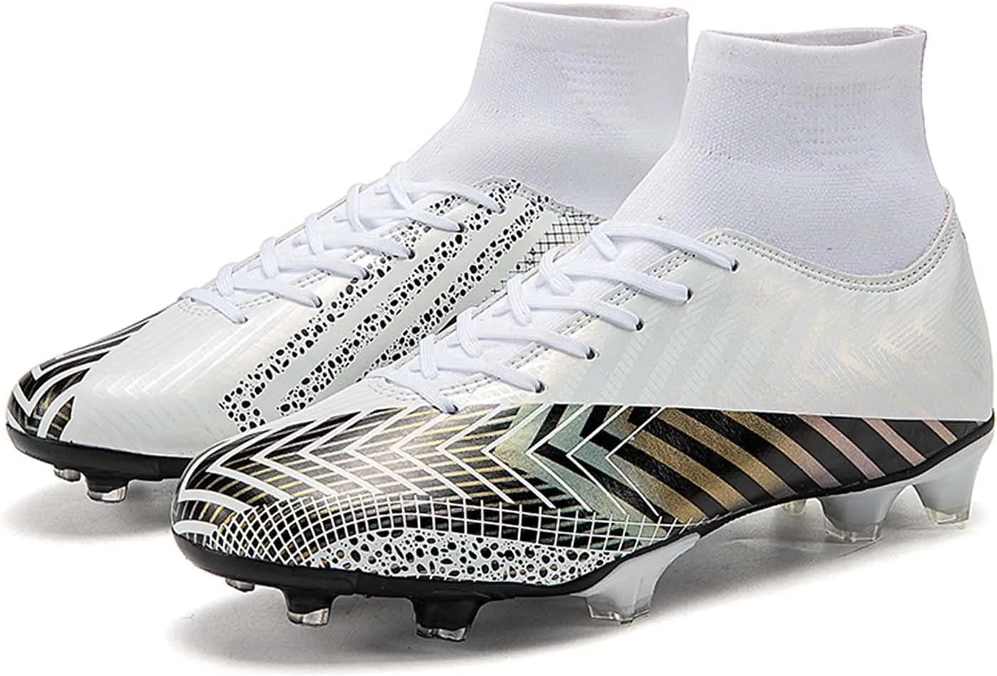 CERYTHRINA Mens Turf Soccer Cleats Athletic Firm Ground High-Top Football Soccer Shoe for Big Kids