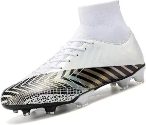 CERYTHRINA Mens Turf Soccer Cleats Athletic Firm Ground High-Top Football Soccer Shoe for Big Kids