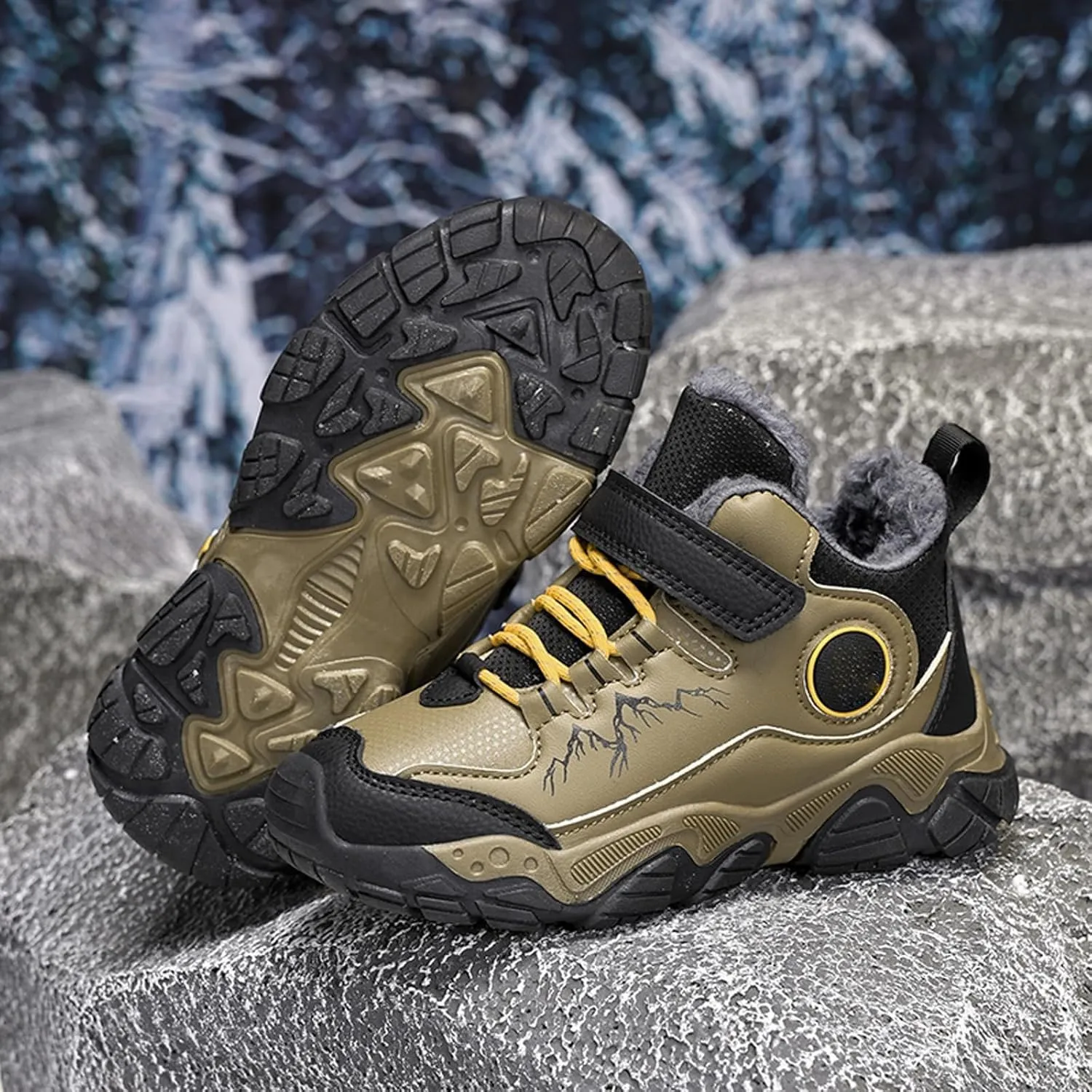 Children's Winter Shoes Outdoor Winter Warm Lined Non Slip Lightweight Winter Boots Running Shoes Toddler Shoes Girl