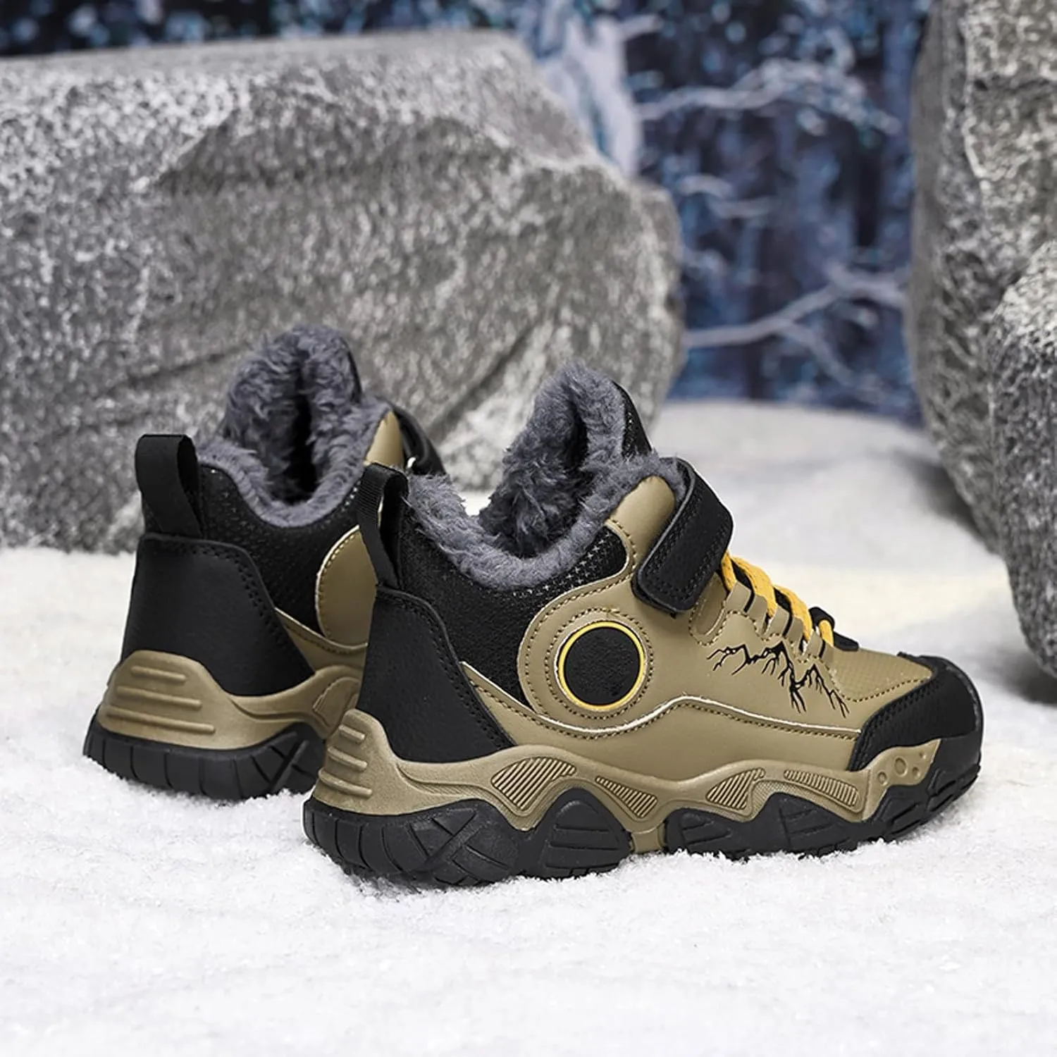Children's Winter Shoes Outdoor Winter Warm Lined Non Slip Lightweight Winter Boots Running Shoes Toddler Shoes Girl