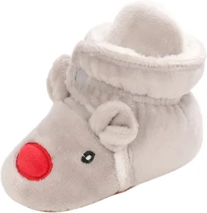 Christmas Baby Cotton Boots Warm Cotton Shoes Soft Comfortable Infant Toddler Warming Home Baby Girl Rubber Sole Boots