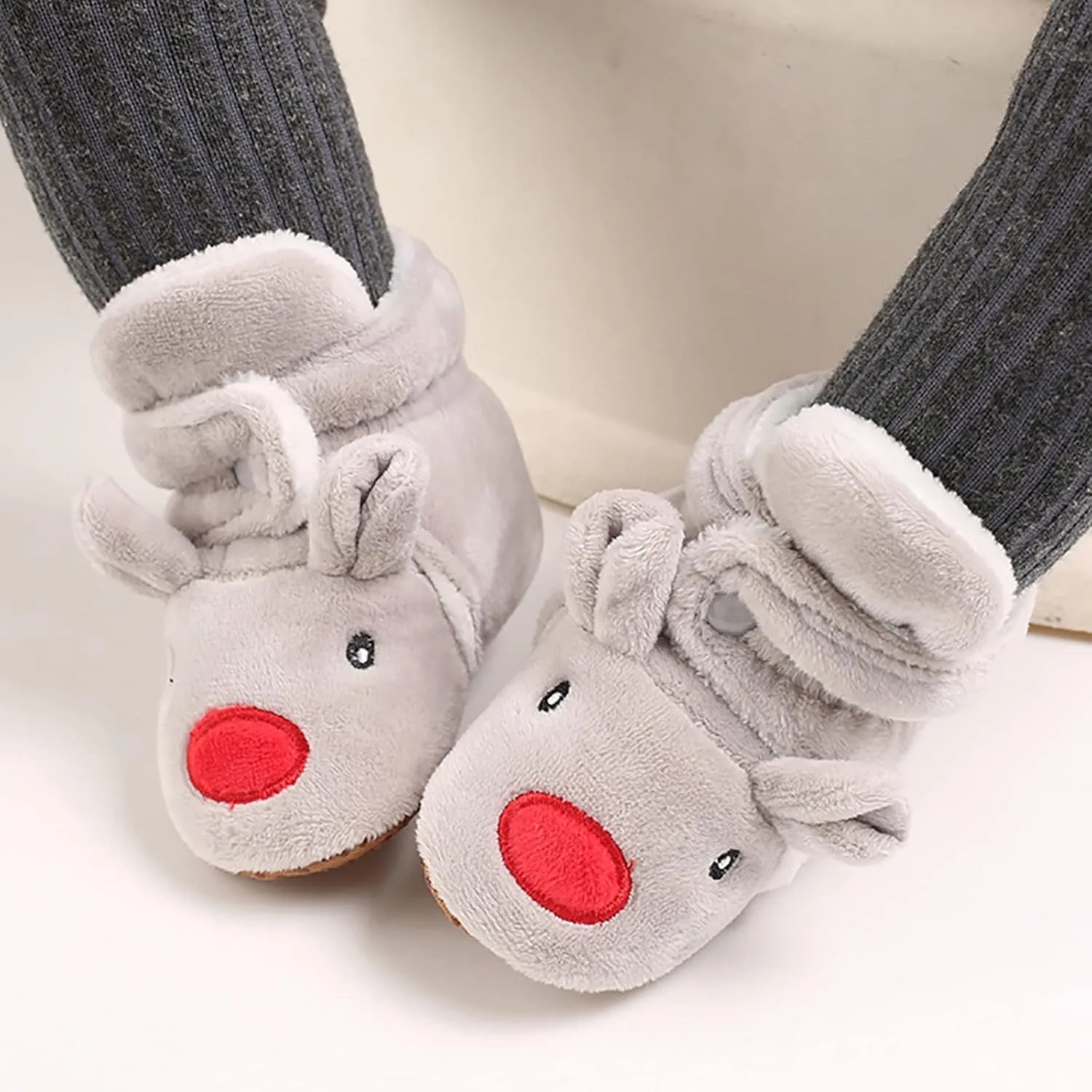 Christmas Baby Cotton Boots Warm Cotton Shoes Soft Comfortable Infant Toddler Warming Home Baby Girl Rubber Sole Boots