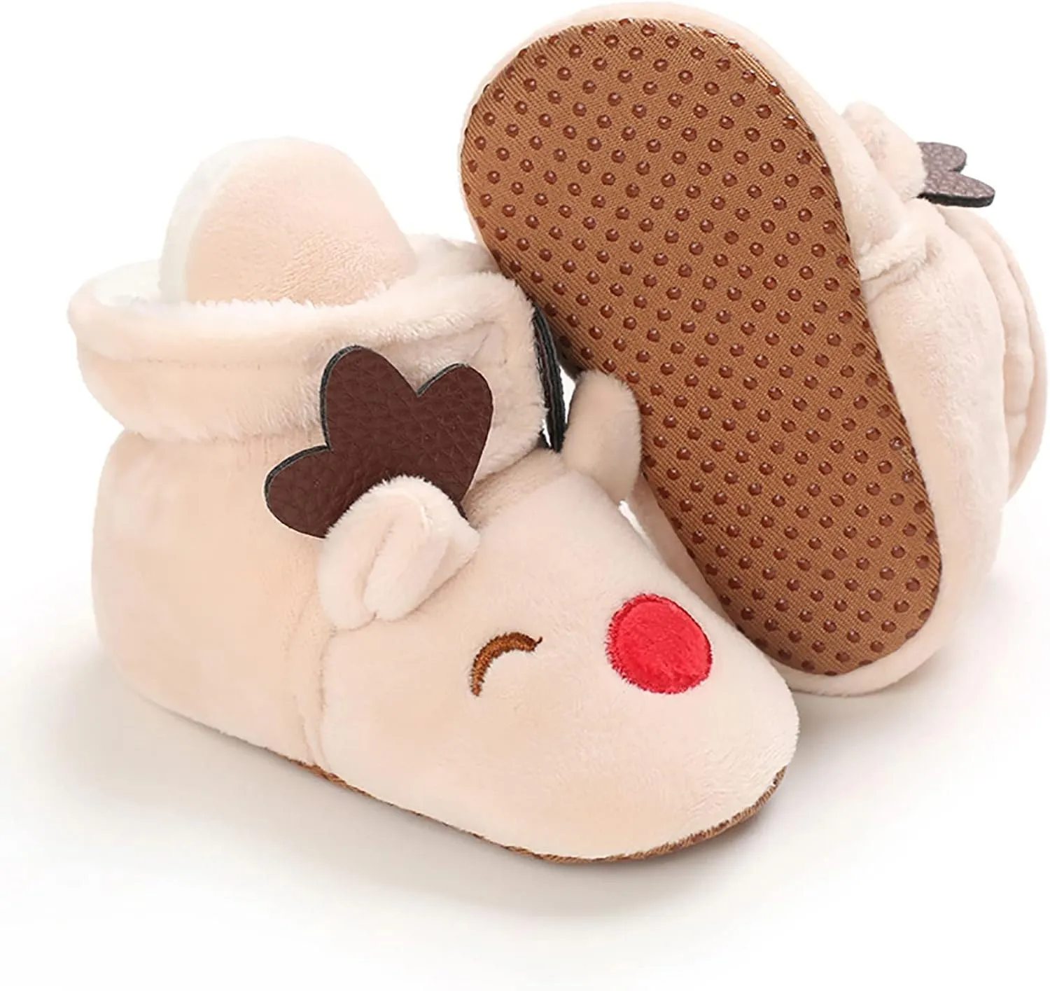 Christmas Baby Cotton Boots Warm Cotton Shoes Soft Comfortable Infant Toddler Warming Home Baby Girl Rubber Sole Boots