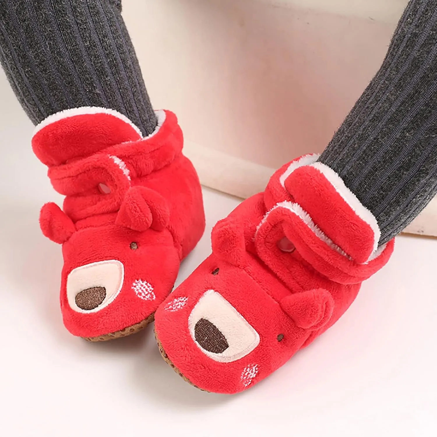 Christmas Baby Cotton Boots Warm Cotton Shoes Soft Comfortable Infant Toddler Warming Home Baby Girl Rubber Sole Boots