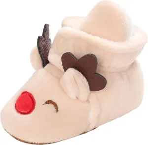 Christmas Baby Cotton Boots Warm Cotton Shoes Soft Comfortable Infant Toddler Warming Home Baby Girl Rubber Sole Boots