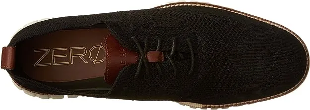 Cole Haan Zerogrand Stitchlite Oxfords Black/Ivory Lace Up Knit Sneakers
