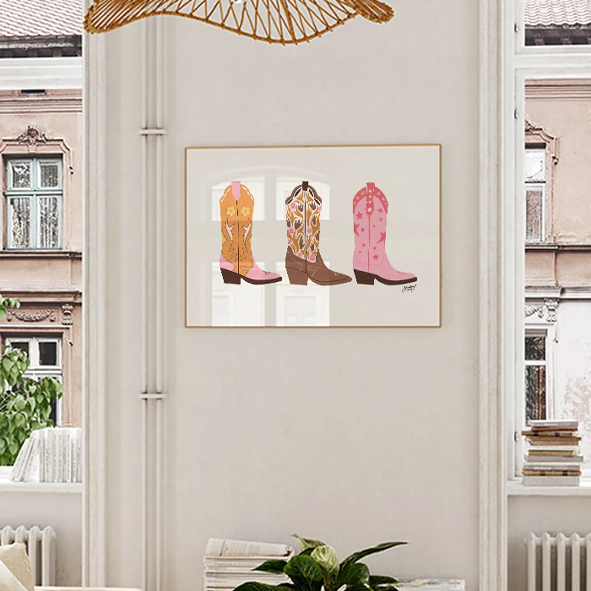 Cowboy Boots Illustration (Warm Palette) - Art Print