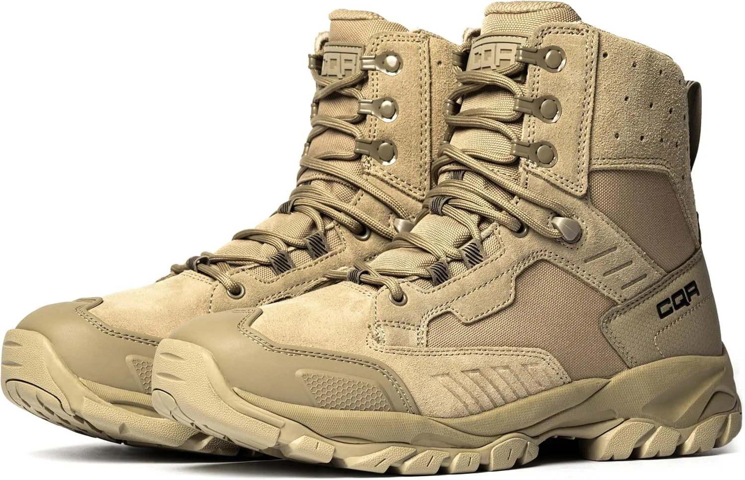 CQR Men's Military Tactical Boots, Lightweight 6 Inches Hiking Combat Boot Durable Breathable Outdoor Work Motorcycle Footwear
