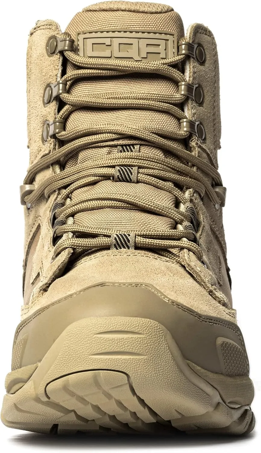 CQR Men's Military Tactical Boots, Lightweight 6 Inches Hiking Combat Boot Durable Breathable Outdoor Work Motorcycle Footwear