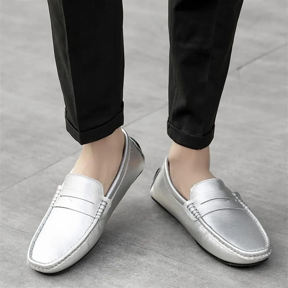 Easy to Put and Remove. Loafer Shoes for Men Genuine Leather Stitching Details Penny Loafer Flat Heel Comfortable Flexible Driving Slip On for All Occasions