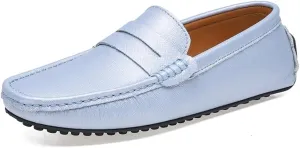Easy to Put and Remove. Loafer Shoes for Men Genuine Leather Stitching Details Penny Loafer Flat Heel Comfortable Flexible Driving Slip On for All Occasions