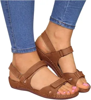 Eduavar Shoes for Women Sandals Dressy, Orthopedic Sandals for Women Open Toe Sandals Casual Heel Sandals with Ankle Strap