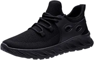 Fashion Bottom Shoes Sport Men Outdoor Breathable Lace-Up Soft Mesh Men's Sneaker for Men Size 15 (Black, 9)