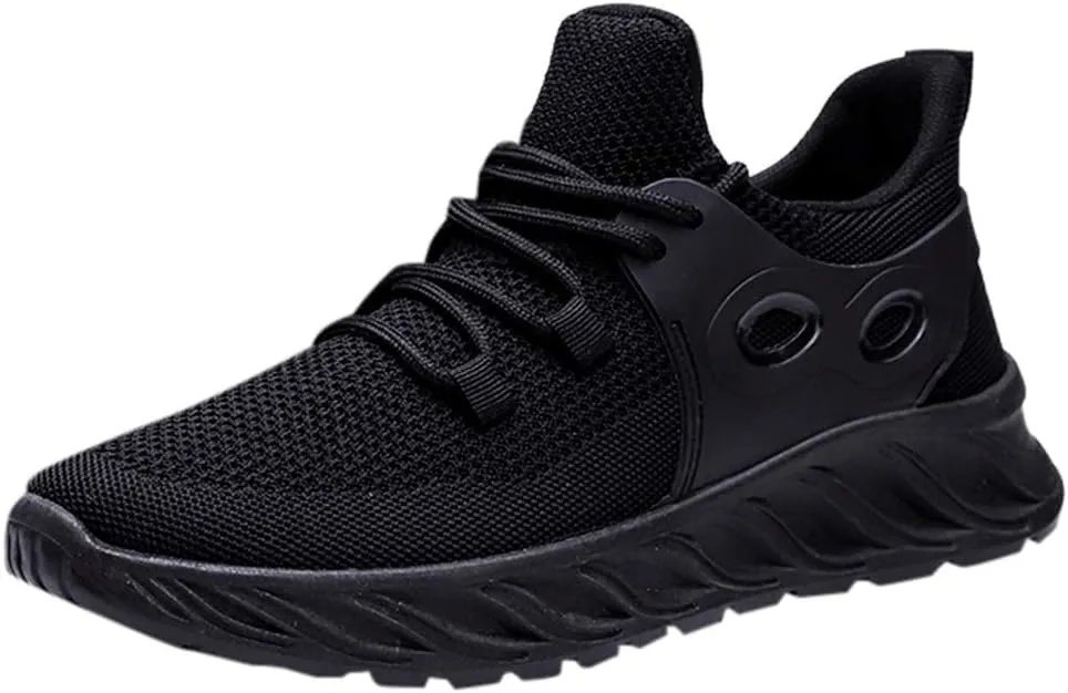 Fashion Bottom Shoes Sport Men Outdoor Breathable Lace-Up Soft Mesh Men's Sneaker for Men Size 15 (Black, 9)