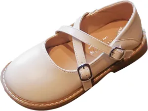 Fashion Four Seasons Children Casual Shoes Girls Round Toe Flat Sole Thick Sole Solid Double Buckle for Girls Boots
