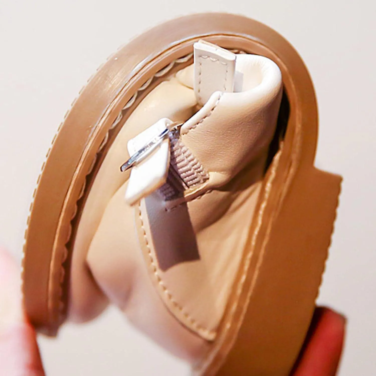 Fashion Four Seasons Children Casual Shoes Girls Round Toe Flat Sole Thick Sole Solid Double Buckle for Girls Boots